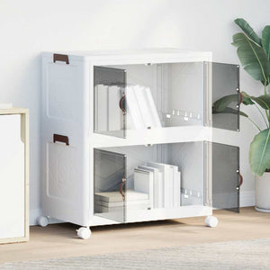 Förvaringslåda stapelbar med hjul 2 nivåer 75 L 64x40x76 cm