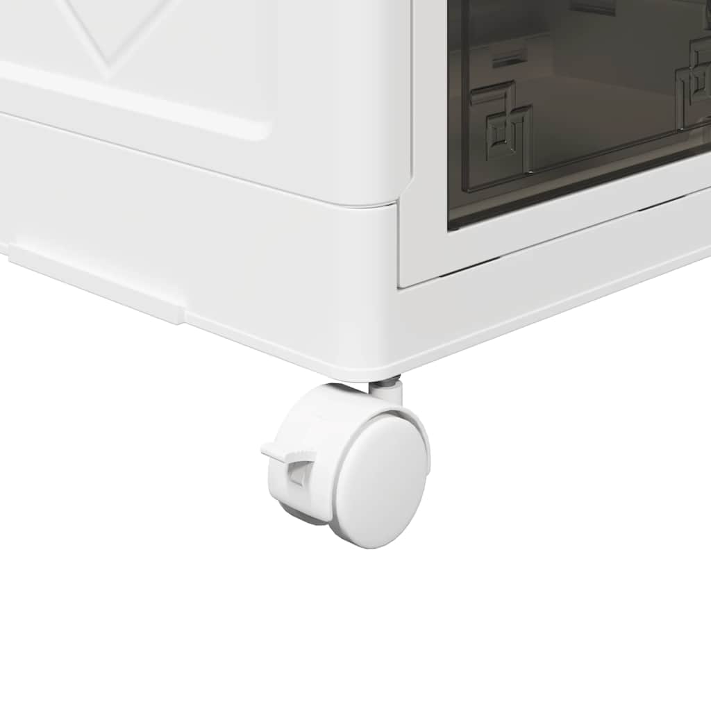 Förvaringslåda stapelbar med hjul 2 nivåer 75 L 64x40x76 cm