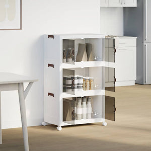 Förvaringslåda stapelbar med hjul 3 nivåer 75 L 64x39,5x110,5cm