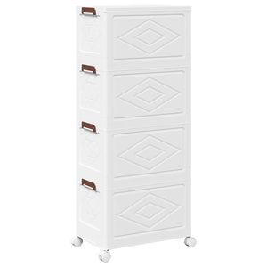 Förvaringslåda stapelbar med hjul 4nivåer 28L 48x29,5x112,5 cm