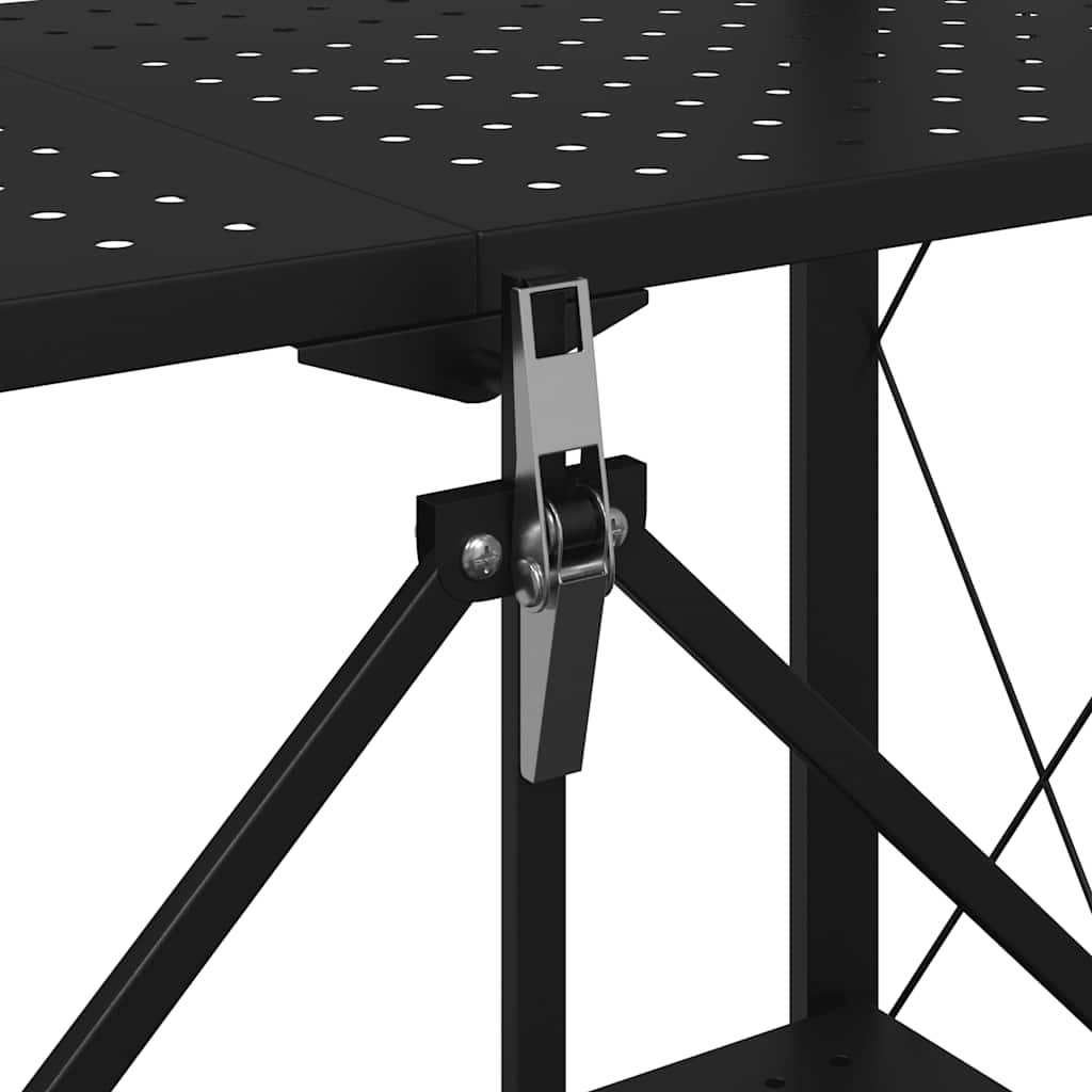 Förvaringshylla på hjul svart 71x34x88 cm stål