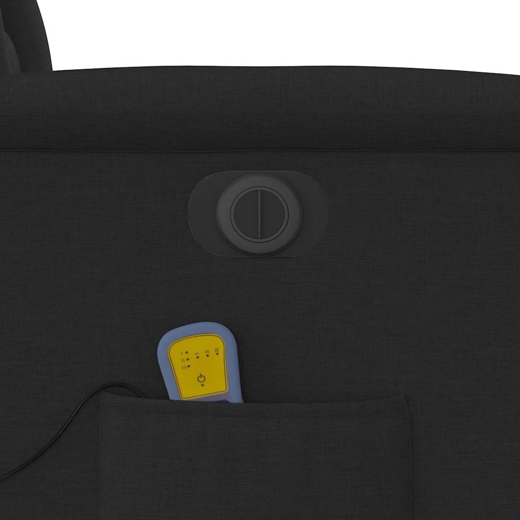 Elektrisk massagefåtölj med uppresningshjälp svart tyg