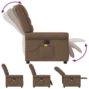 Elektrisk massagefåtölj brun tyg