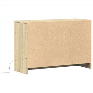 Tv-bänk med LEDs sonoma-ek 91x34x61 cm konstruerat trä