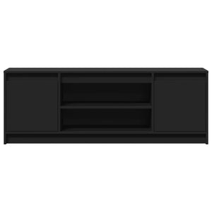 Tv-bänk med LEDs svart 139,5x34x50 cm konstruerat trä