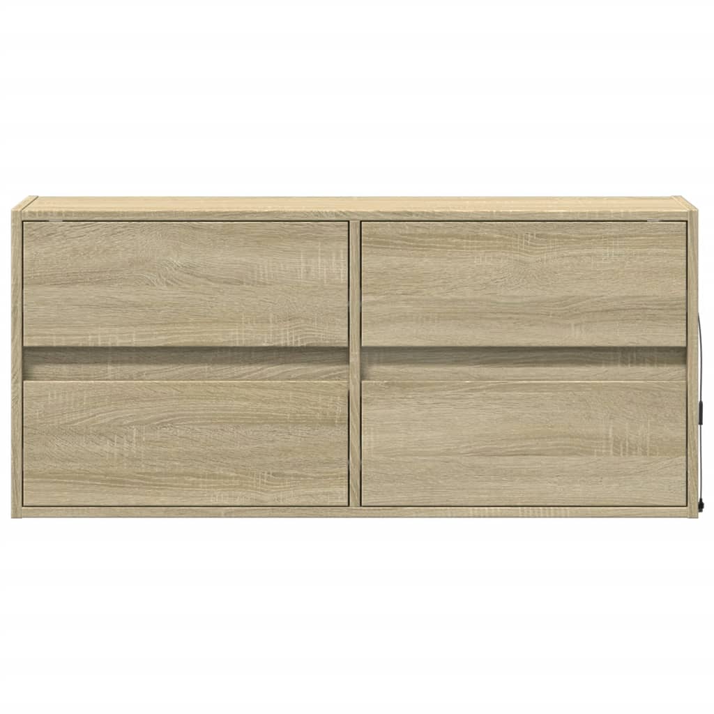 Väggmonterad tv-bänk LEDs sonoma-ek 100x31x45 cm