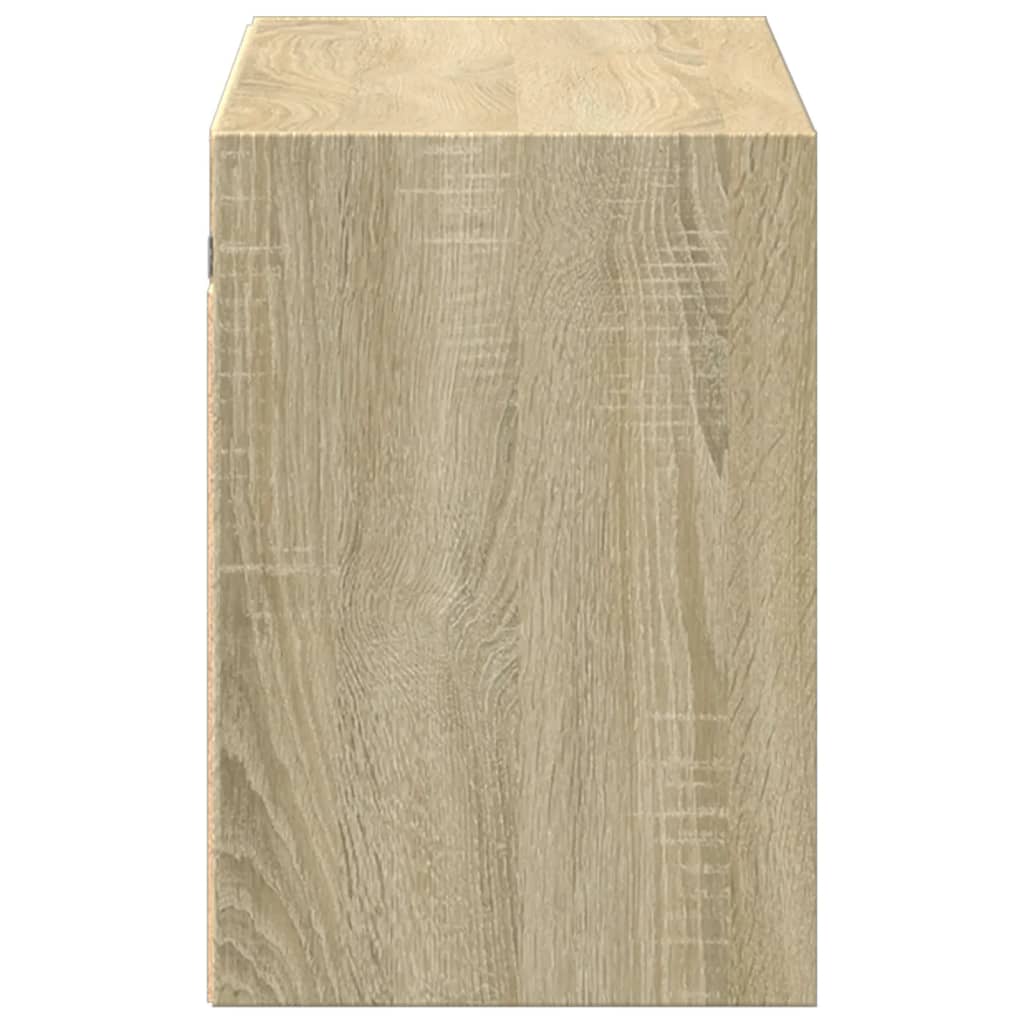 Väggmonterad tv-bänk LEDs sonoma-ek 100x31x45 cm