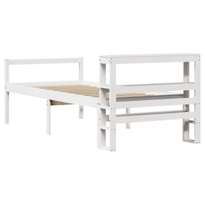 Seniorsäng med sänggavel vit 90x200 cm massivt furu