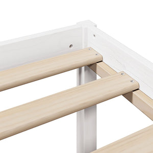 Seniorsäng med sänggavel vit 90x200 cm massivt furu