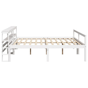 Seniorsäng med sänggavel vit 180x200 cm massivt furu