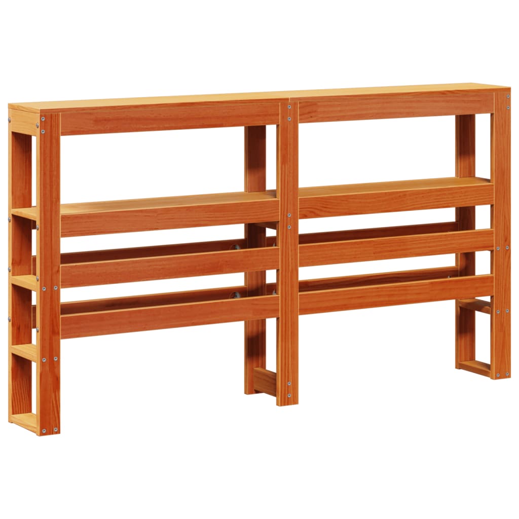 Sängram med huvudgavel vaxbrun 120x200 cm massiv furu