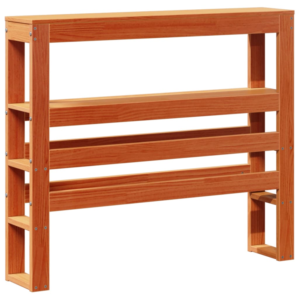 Sängram utan madrass vaxbrun 75x190 cm massiv furu