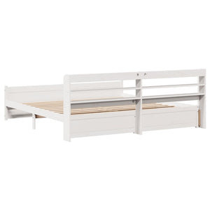 Sängram med huvudgavel utan madrass vit 180x200 cm