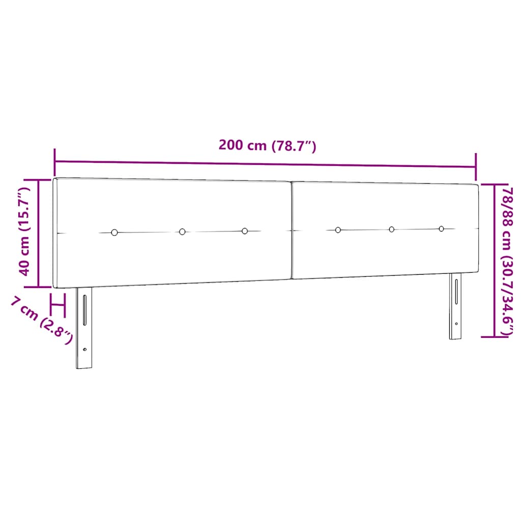 LED huvuddyna med LED -remsljus Svart 200 cm Polyester