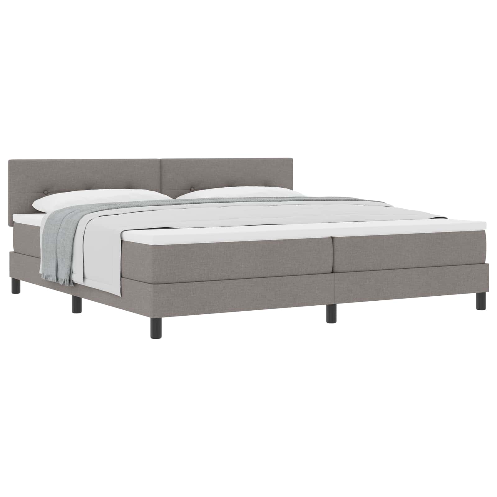 Bäddfjäder med huvudgavel Taupe 200 x 200 cm tyg