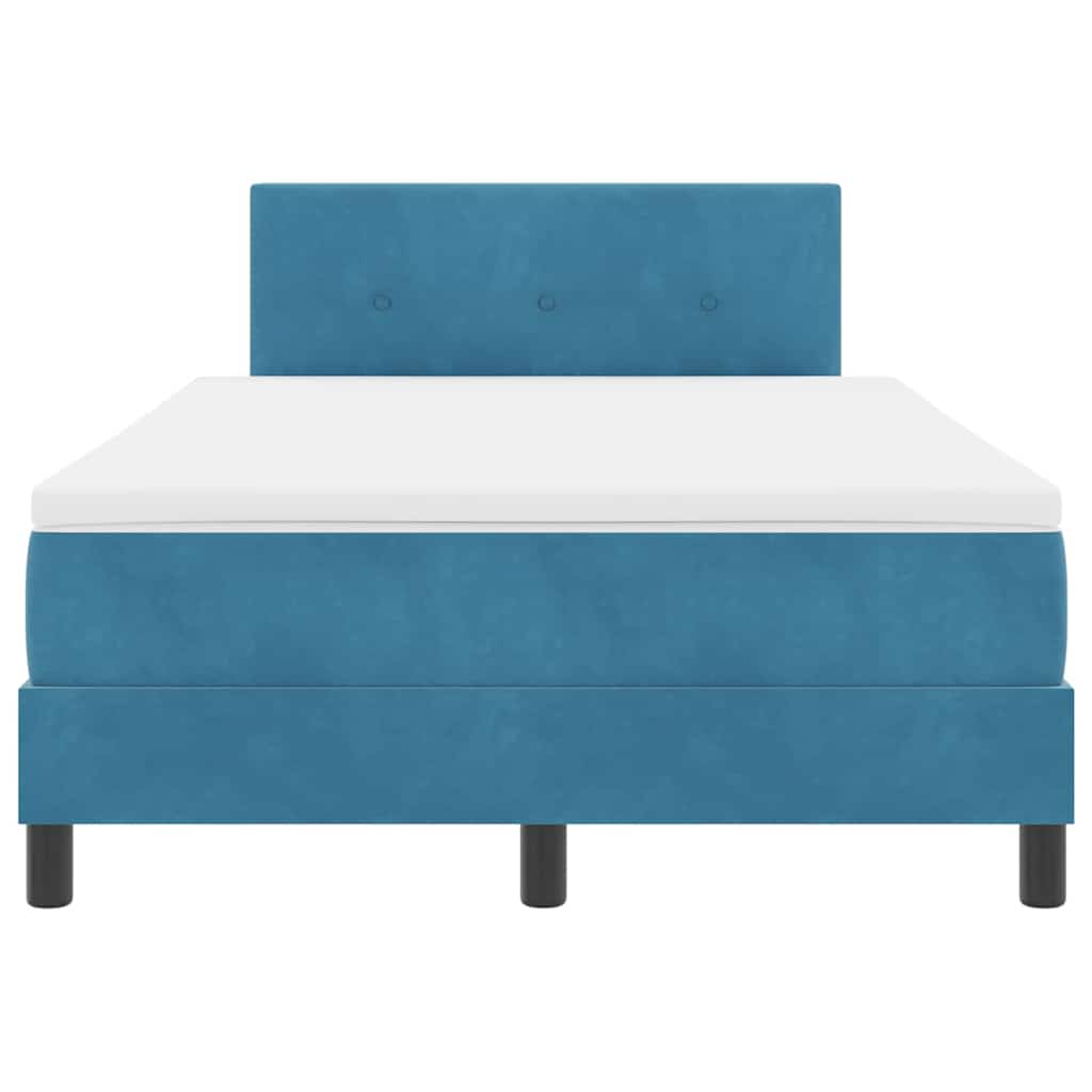 Bäddfjäder med madrass Mörkblå 120 x 200 cm Sammet