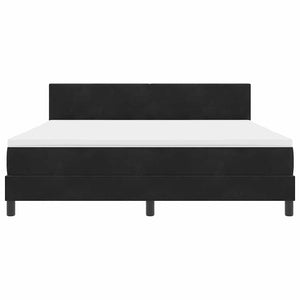 Bäddfjäder med madrass med huvudgavel Svart 180 x 200 cm Sammet