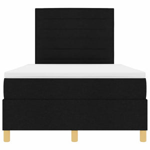 Bäddfjäder med madrass med huvudgavel Svart 120 x 200 cm tyg