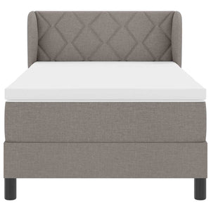 Bäddfjäder med madrass med huvudgavel Taupe 100 x 200 cm tyg