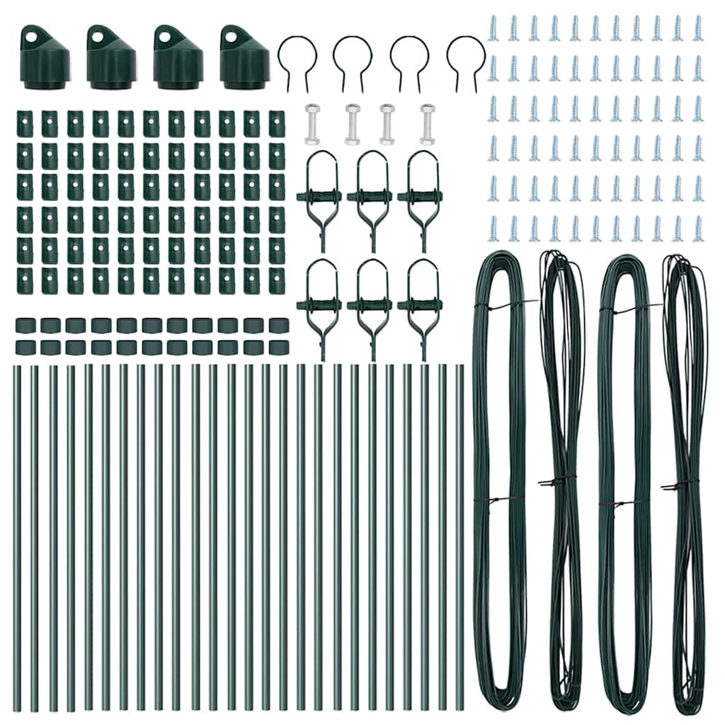 Stängselstolpe 26 pcs Grön 3,2 x 3,2 x 80 cm