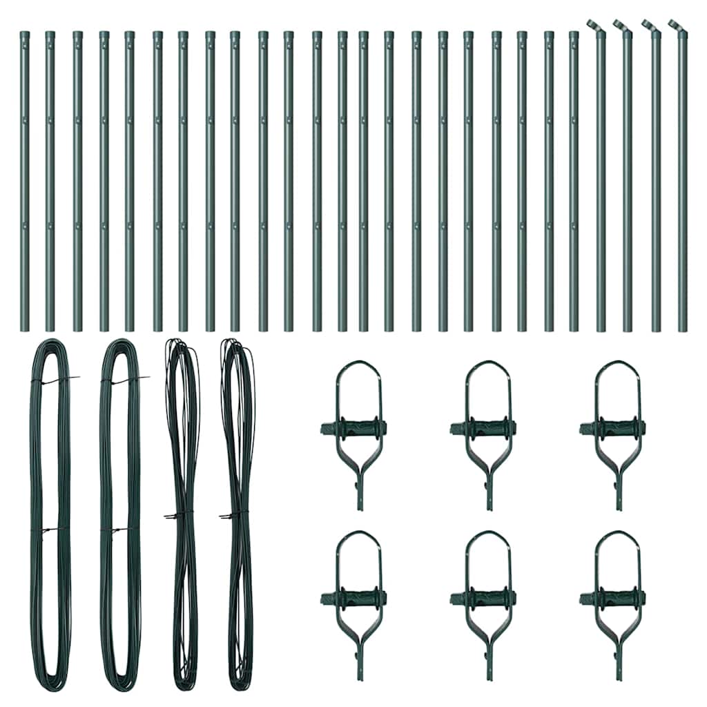 Stängselstolpe 26 pcs Grön 3,2 x 3,2 x 100 cm