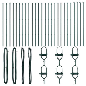 Stängselstolpe 26 pcs Grön 3,2 x 3,2 x 150 cm