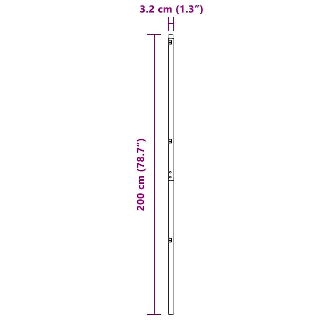 Stängselstolpe 52 pcs Grön 3,2 x 3,2 x 200 cm