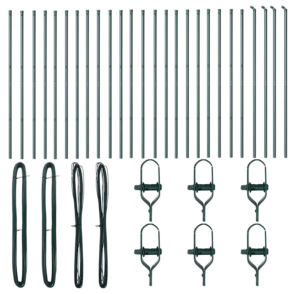 Stängselstolpe 26 pcs Grön 3,2 x 3,2 x 210 cm