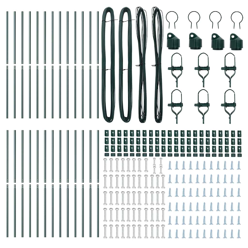 Stängselstolpe 26 pcs Grön 3,2 x 3,2 x 210 cm