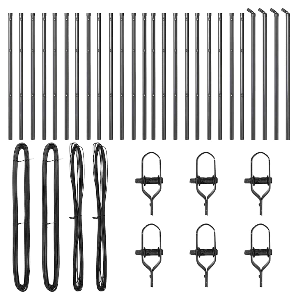 Stängselstolpe 26 pcs Grå 3,2 x 3,2 x 120 cm