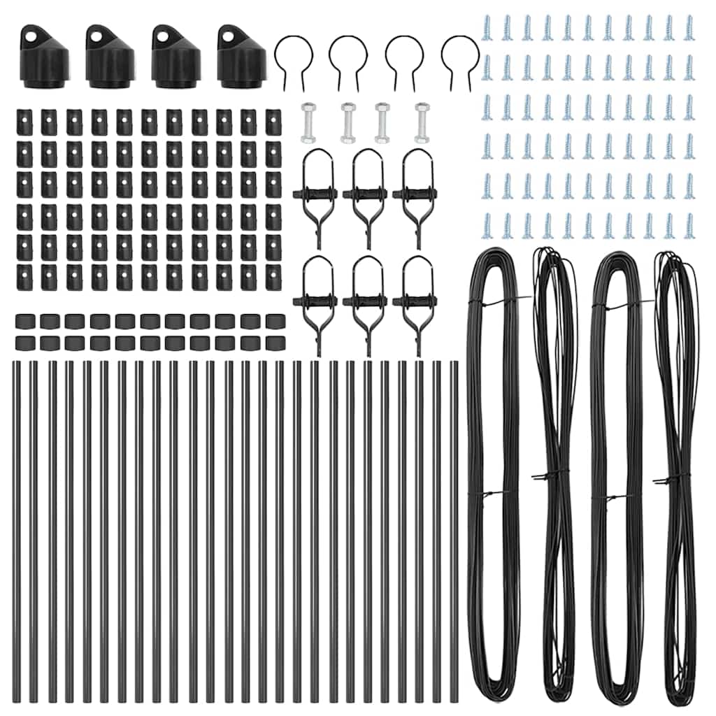 Stängselstolpe 26 pcs Grå 3,2 x 3,2 x 120 cm