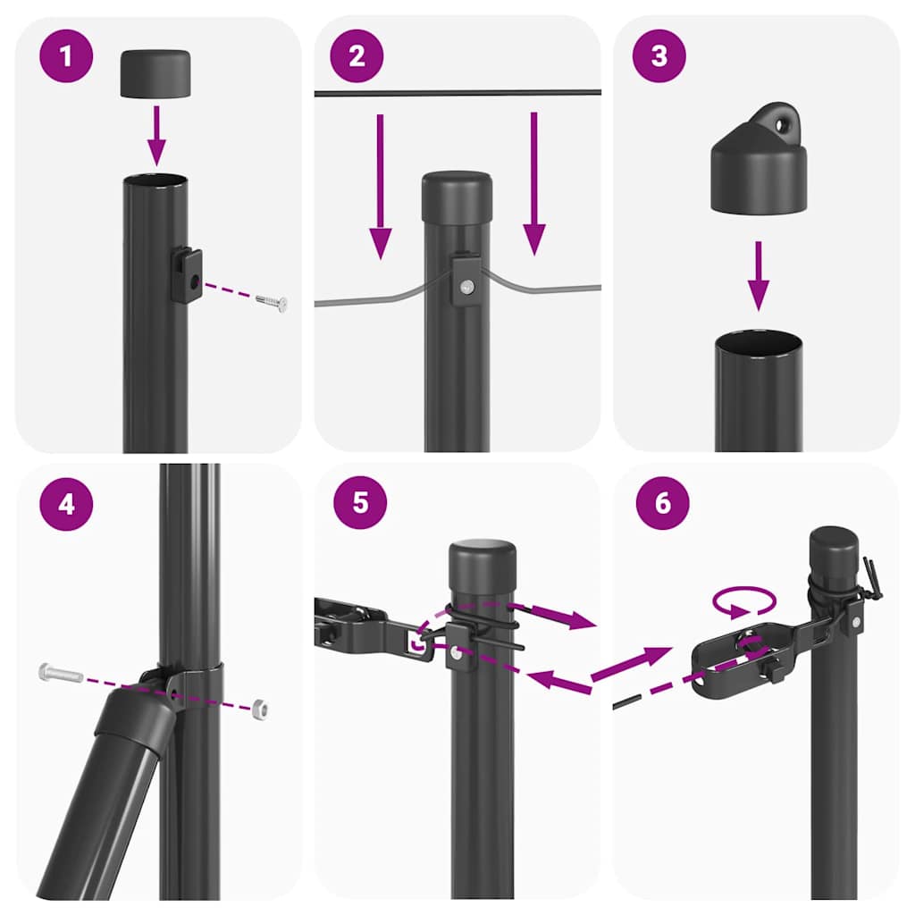 Stängselstolpe 52 pcs Grå 3,2 x 3,2 x 120 cm