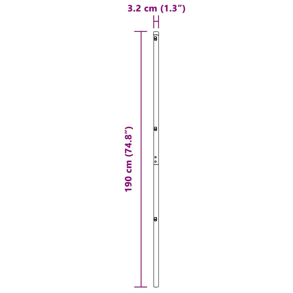 Stängselstolpe 26 pcs Grå 3,2 x 3,2 x 190 cm