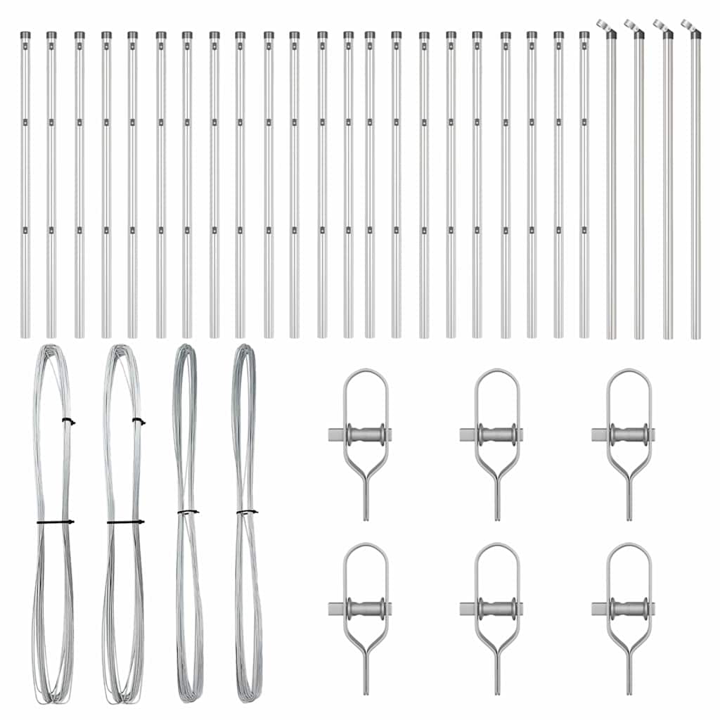 Stängselstolpe 26 pcs Grå 3,2 x 3,2 x 80 cm