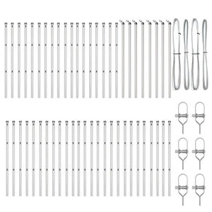 Stängselstolpe 52 pcs Grå 3,2 x 3,2 x 120 cm