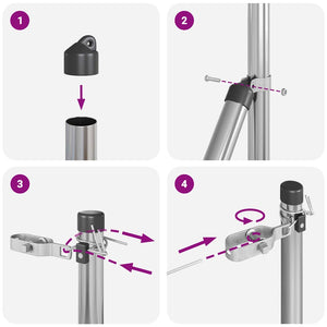 Stängselstolpe 52 pcs Grå 3,2 x 3,2 x 190 cm