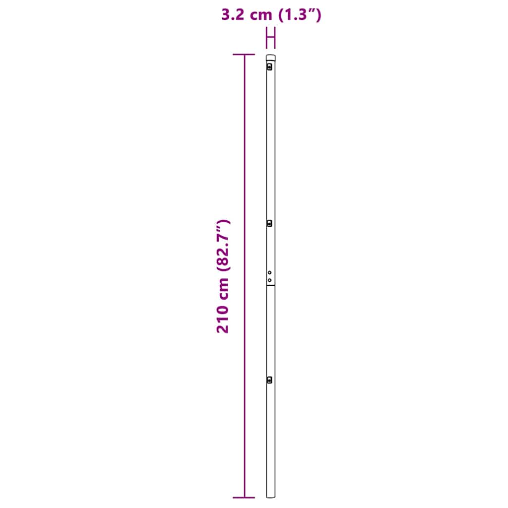 Stängselstolpe 26 pcs Grå 3,2 x 3,2 x 210 cm