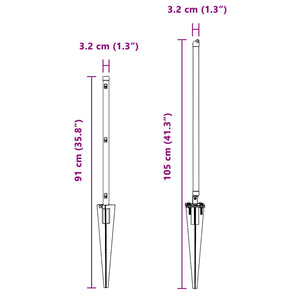 Stängselstolpe 26 pcs Grå 3,2 x 3,2 x 60 cm