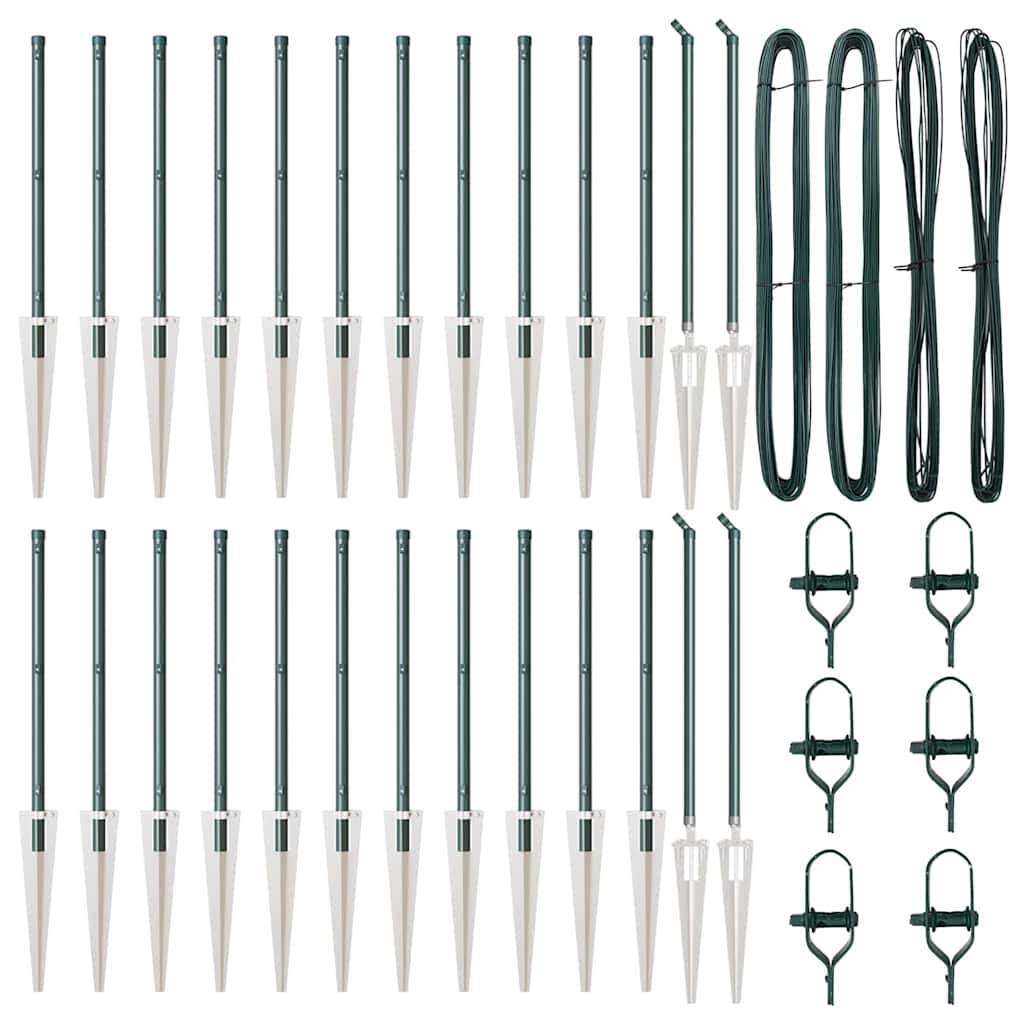 Stängselstolpe 26 pcs Grå 3,2 x 3,2 x 100 cm