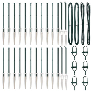 Stängselstolpe 26 pcs Grå 3,2 x 3,2 x 100 cm