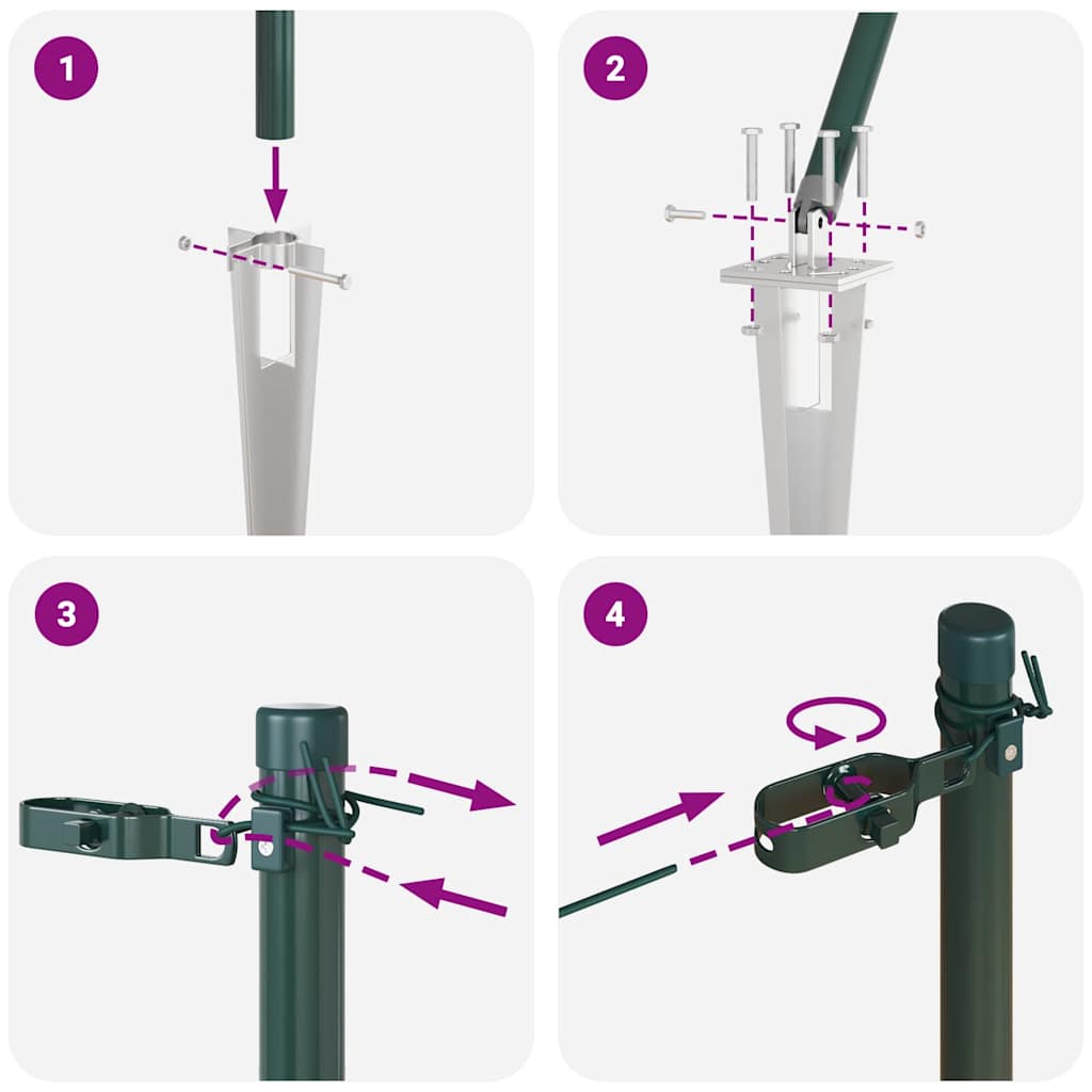 Stängselstolpe 26 pcs Grå 3,2 x 3,2 x 100 cm