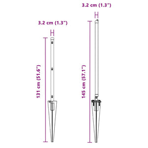 Stängselstolpe 26 pcs Grå 3,2 x 3,2 x 100 cm