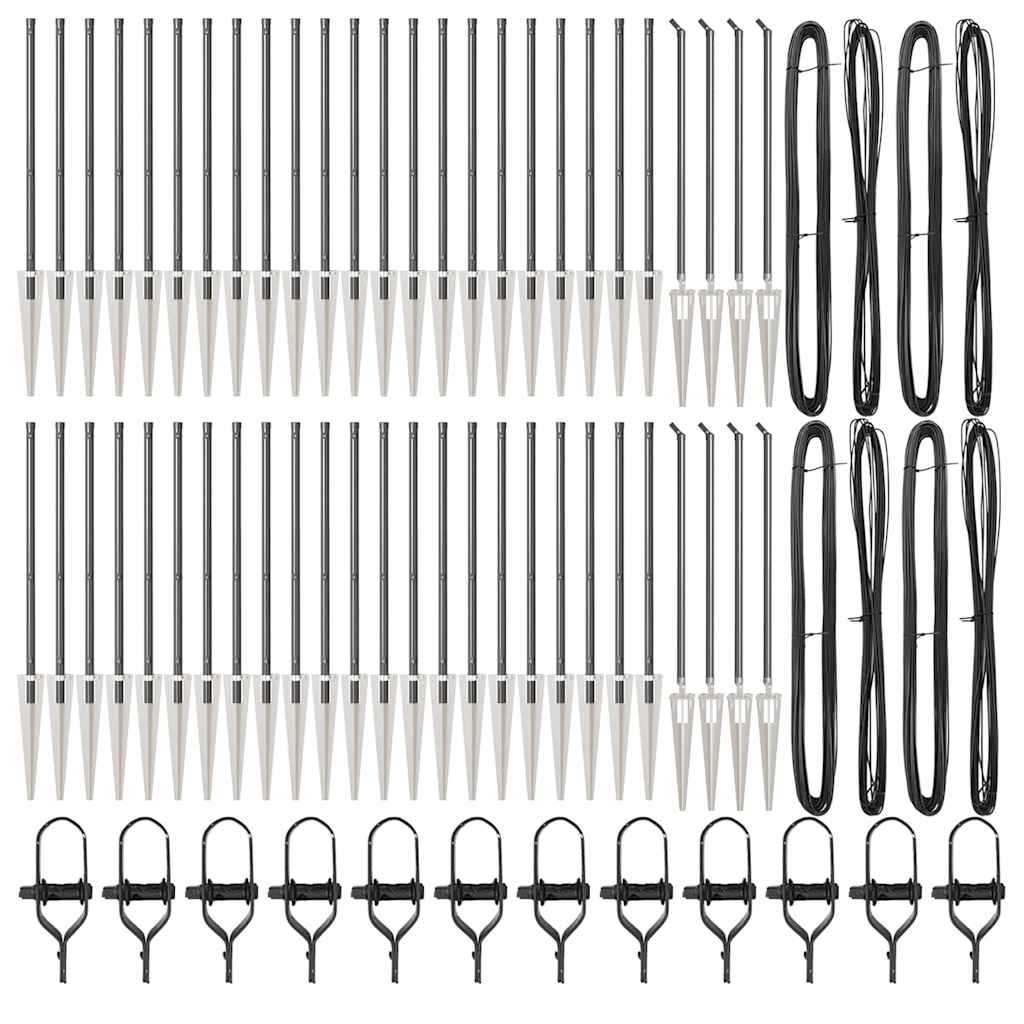 Stängselstolpe 52 pcs Grå 3,2 x 3,2 x 100 cm