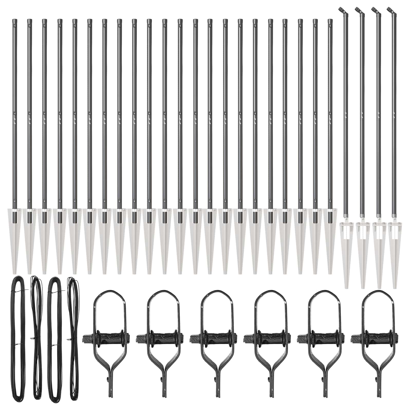 Stängselstolpe 26 pcs Grå 3,2 x 3,2 x 140 cm