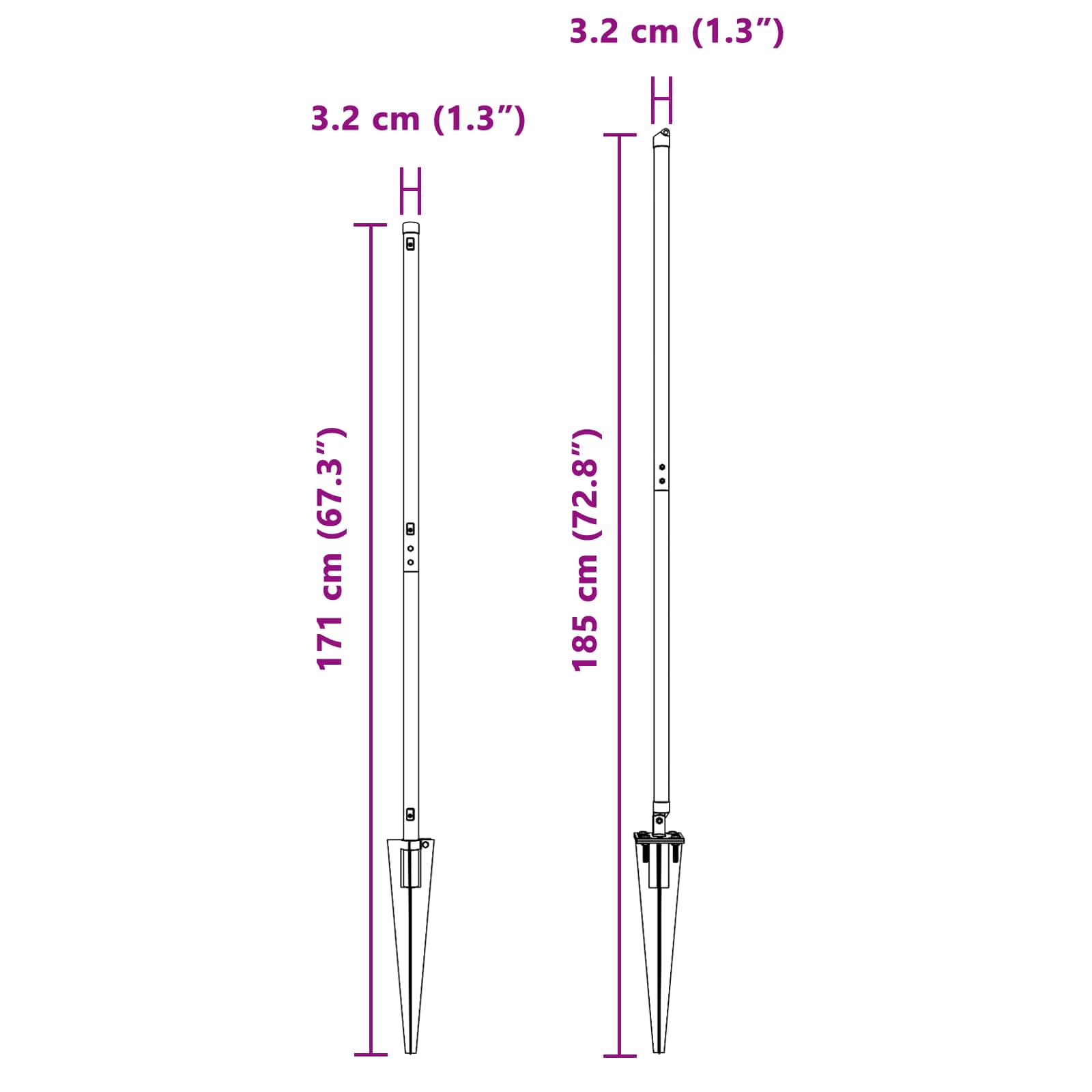 Stängselstolpe 26 pcs Grå 3,2 x 3,2 x 140 cm