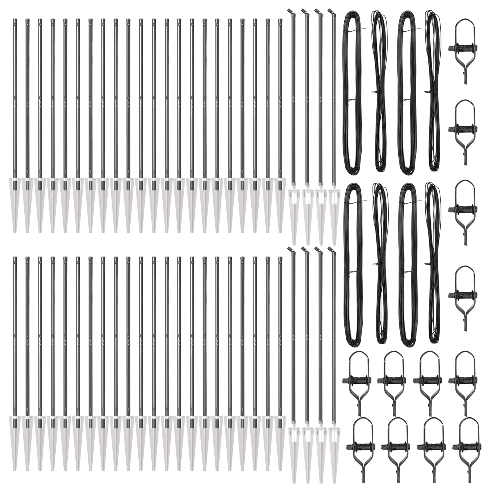 Stängselstolpe 52 pcs Grå 3,2 x 3,2 x 140 cm