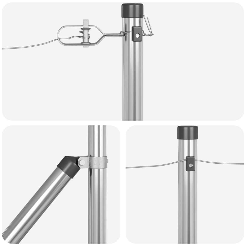 Stängselstolpe 26 pcs Grå 3,2 x 3,2 x 60 cm