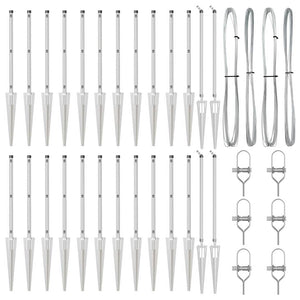 Stängselstolpe 26 pcs Grå 3,2 x 3,2 x 60 cm
