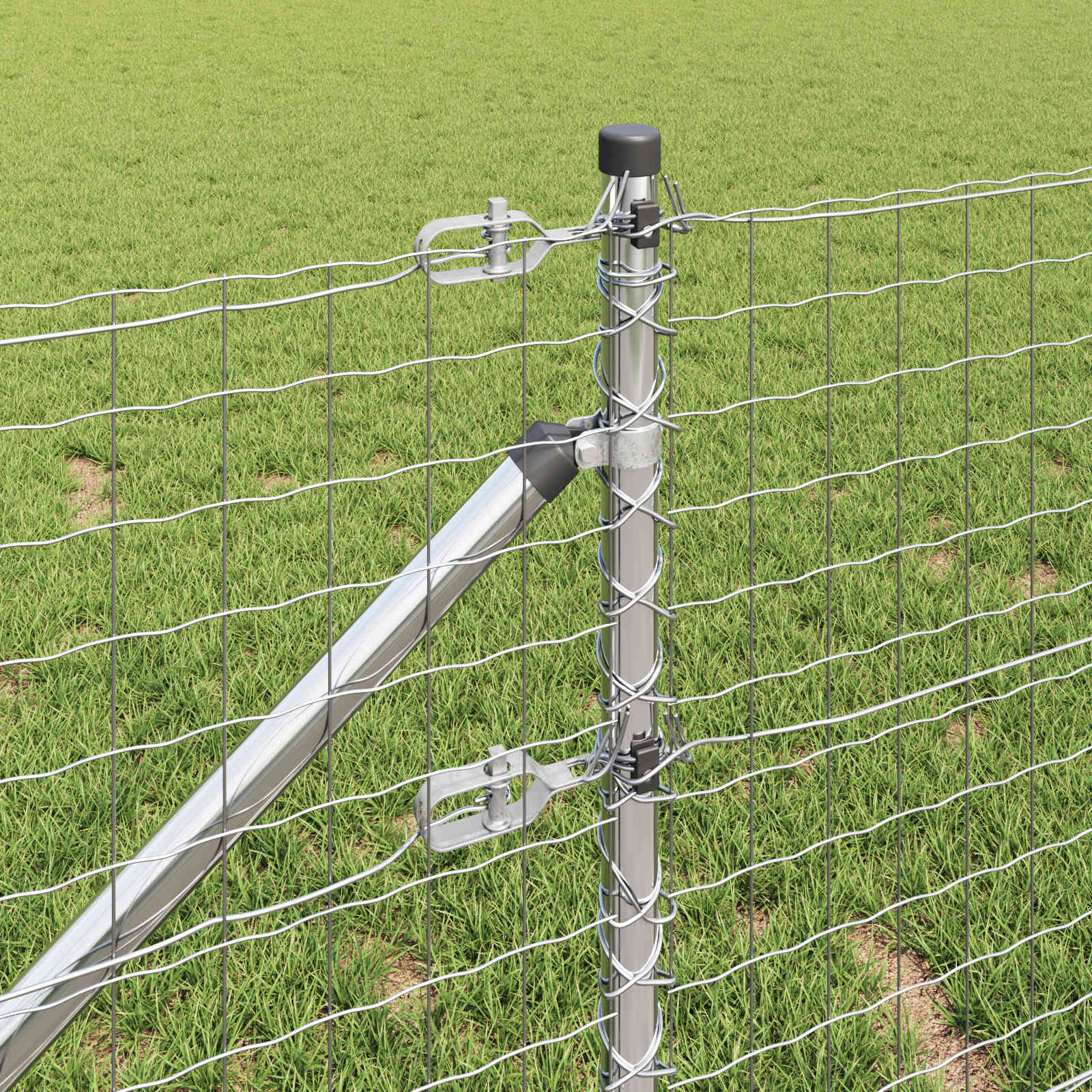 Stängselstolpe 52 pcs Grå 3,2 x 3,2 x 80 cm