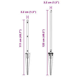 Stängselstolpe 52 pcs Grå 3,2 x 3,2 x 80 cm